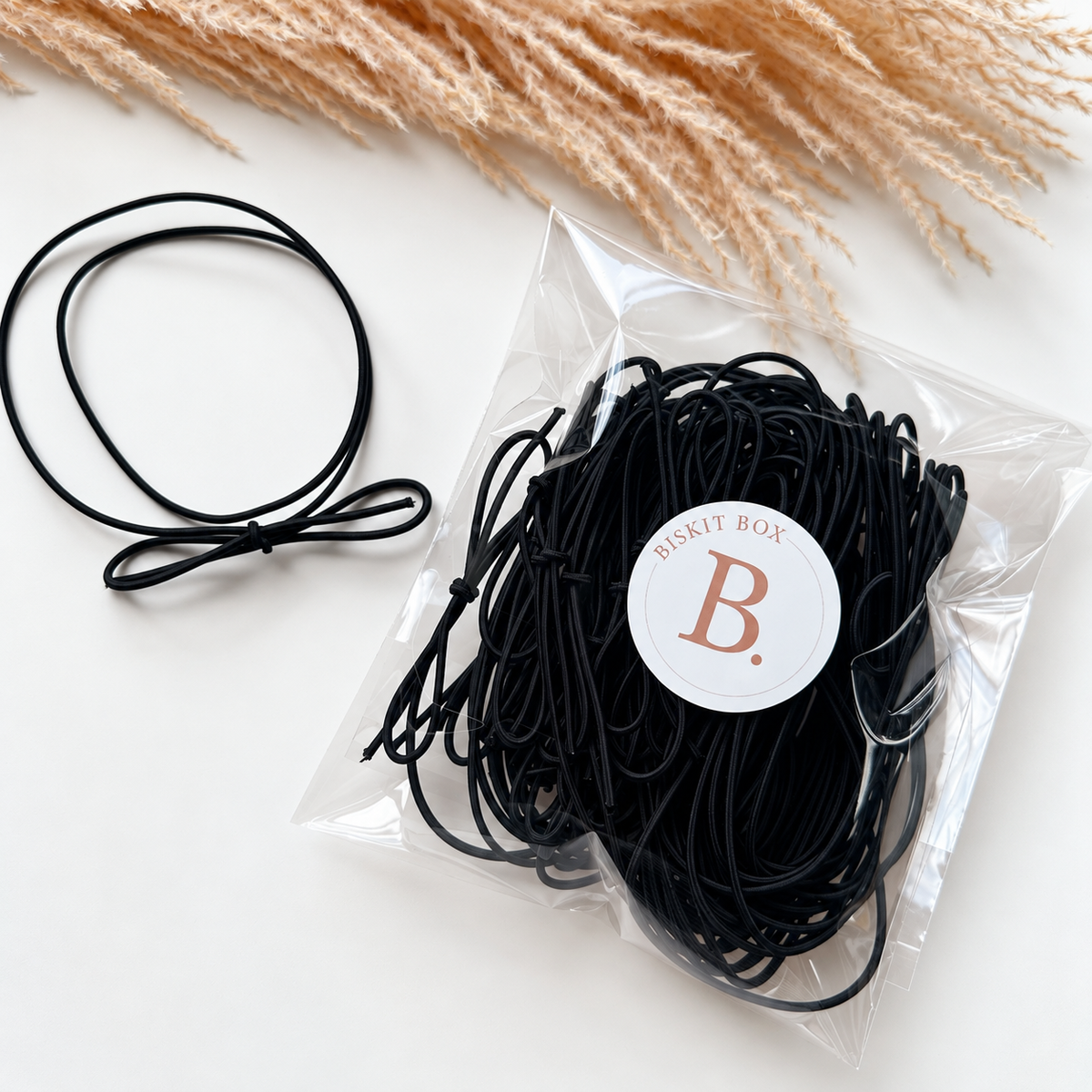 Black Elastic Bows - 25pk
