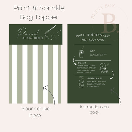 Green 'Paint & Sprinkle' Bag Toppers - 25 pack