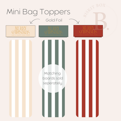 'Merry Christmas' Mini Bag Toppers - 25 pack - 5 options available